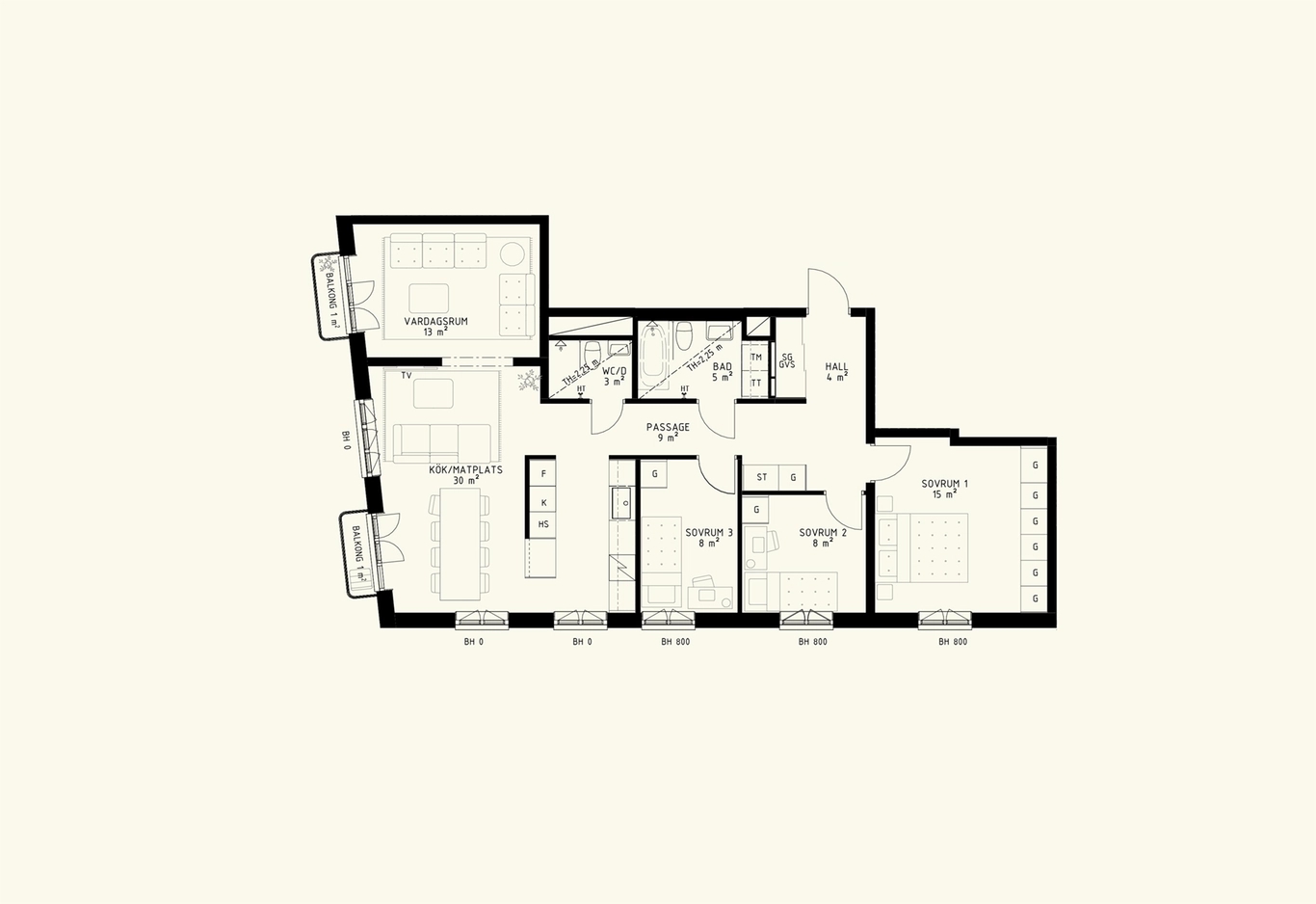Exempelplanlösning, Haga Heights, 5 rok