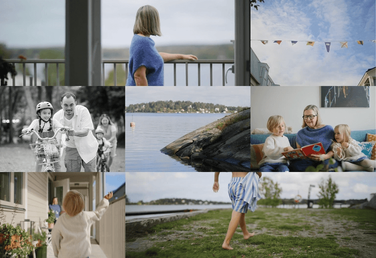 Närbild av ett segel med nummer 63 mot en klarblå himmel.