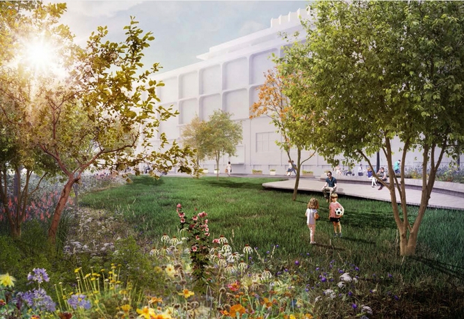 Visionsbild över Äppelparken, Stockholms stad, Landskapslaget